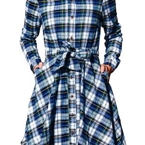 Kiel James Patrick cozy cabin flannel shirtdress